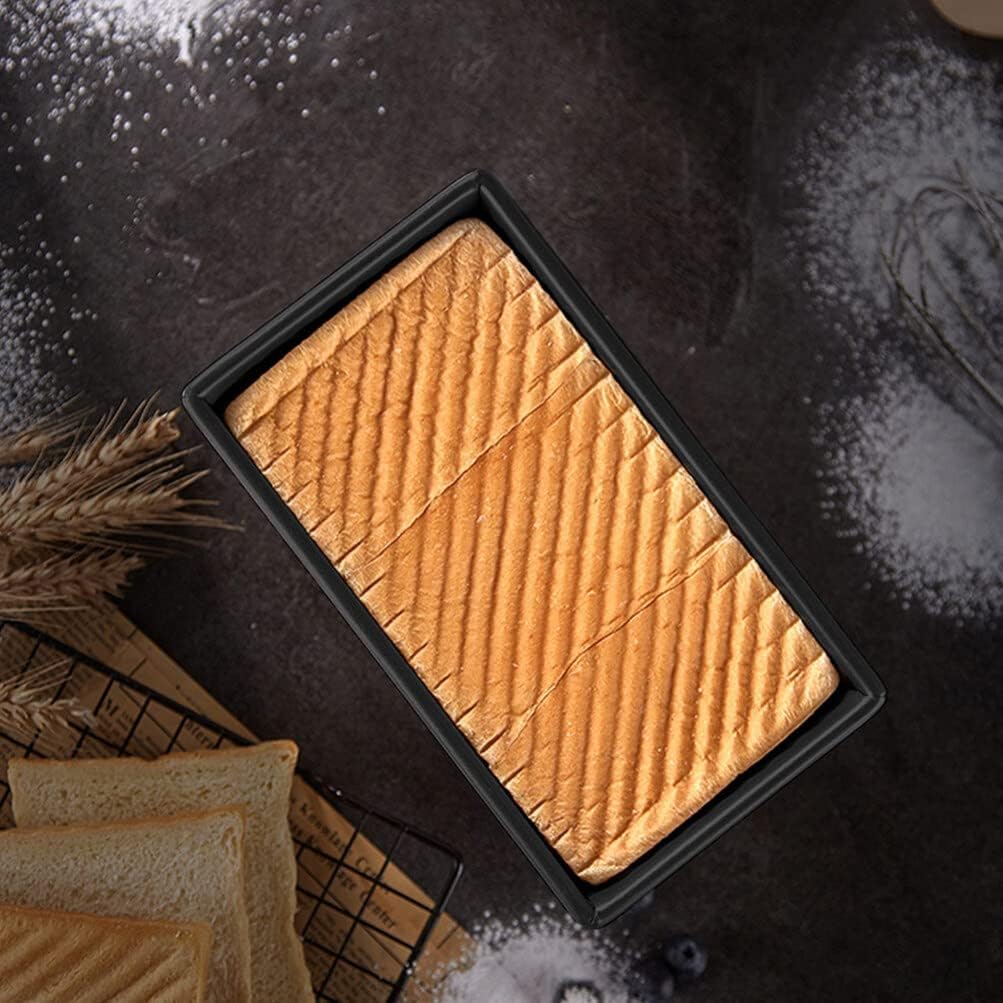 Luxshiny 2pcs Nonstick Loaf Pan with Lid Reusable Toast Mold for Baking Bread for Home for Toast Sandwich Slices