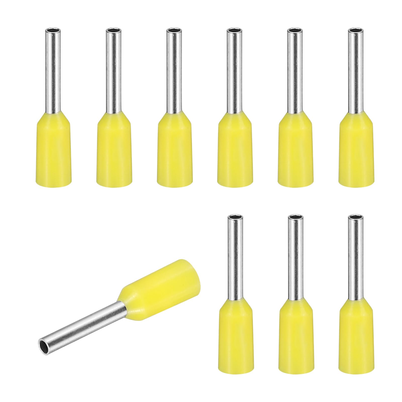 sourcing map 200 Pcs Wire Ferrule Connectors VE0306-28AWG Crimp Copper Ferrules Terminals Connector Insulated Cord End Terminal for Electrical Projects Industrial Chemical Industry, Yellow