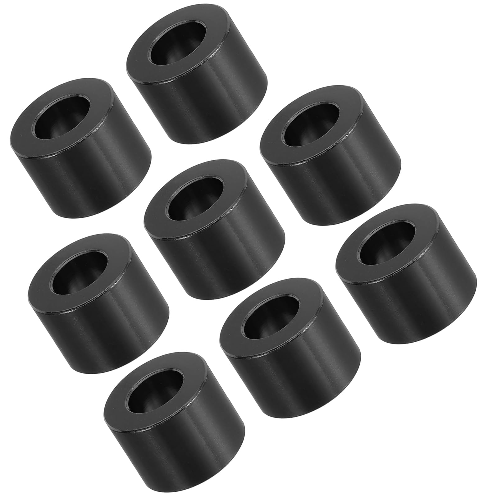 Unifizz M10 Black Aluminium Spacers, 8Pcs Round Metal Spacer Tubes 10.5mm ID x 20mm OD x 15mm Length Unthreaded Aluminium Standoff for M10 Screw Bolt Assemblies