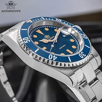 ADDIESDIVE 41MM Men's Quartz Watch Stainless Steel Bracelet