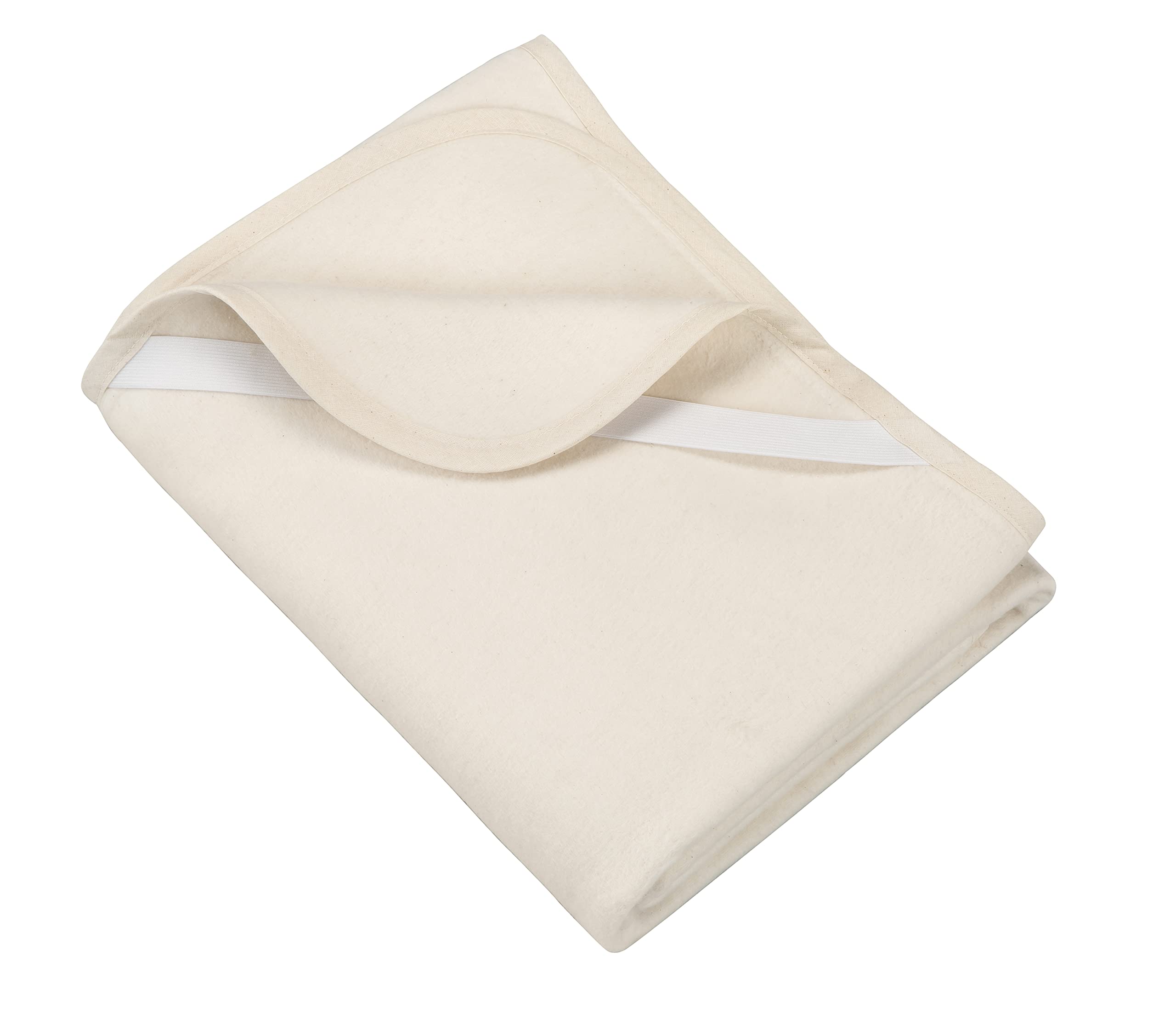 Vita Matratzenschoner 160x200 cm - atmungsaktive Baumwollauflage weiß Natur ohne knistern, mit Bandeinfassung und praktischen Eckgummis, 400 g/m²