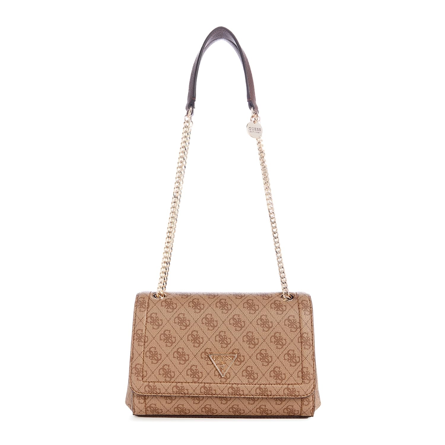 GUESS Womens Noelle Convertible Crossbody Flap Bag Handbag