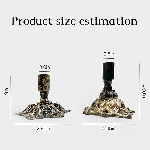 Miniatura 2 de Juego de 2 portavelas de latón de diferentes tamaños, portavelas cónico para decoración de bodas, chimenea, hogar, candelabros de latón para velas