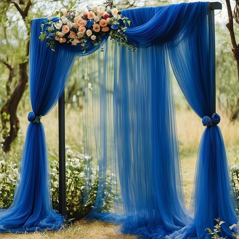 0,75 x 8 M Mariage Arche Tenture, Mariage Decor pour Arche de Mriage de pour Décoration Toile de Fond Rideau de Gaze de Fenêtre Voile Draperie Transparent...
