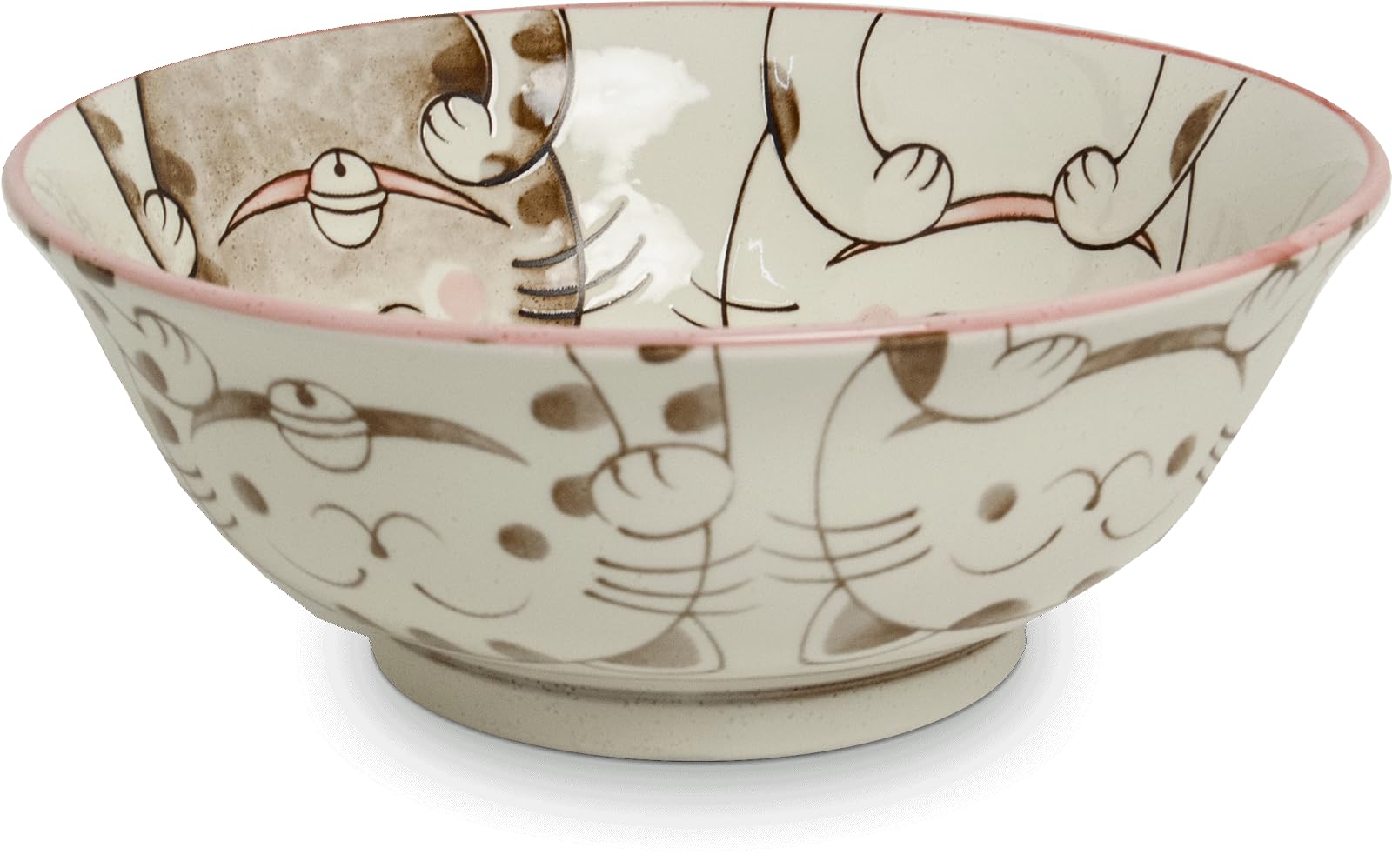Set par 2 - Japonais - Bols Ramen - Chat porte-bonheur - Ensemble de bols - Plat de service - Bol à salade - Bol à saladier - Bol à fruits - Bol à nouilles - Bol à soupe - Poke bowl - Bol à Ramen -