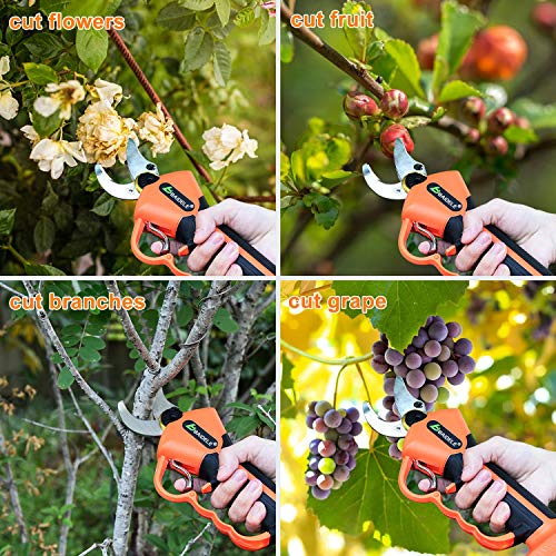 Professionele Snoerloze Elektrische Snoeischaar, 30 mm Snijdiameter Elektrische Snoeischaar, 2 STUKS Reserve 2000 mAh… - Afbeelding 6