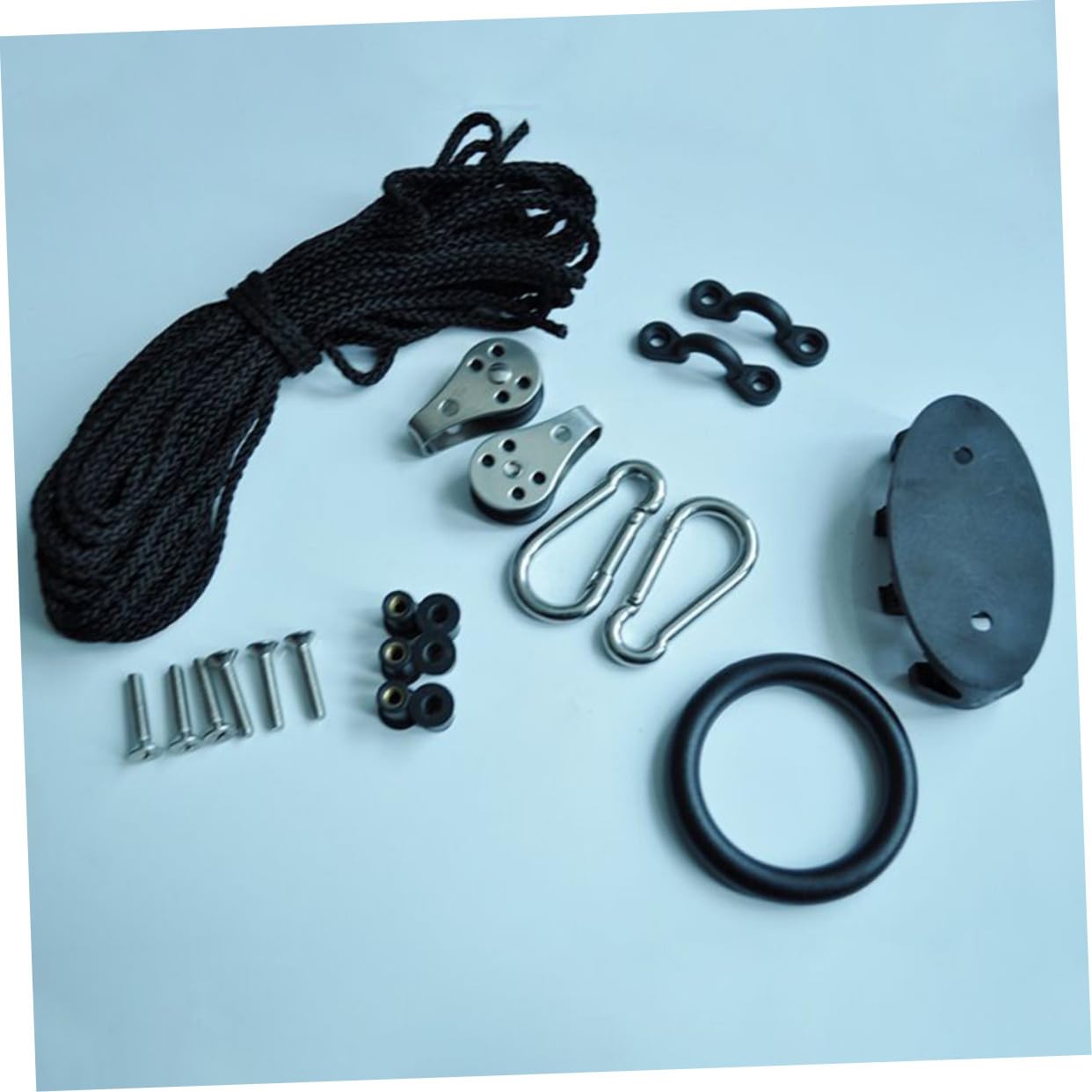ibasenice Kit De Carro De Anclaje para Canoa Kit De Carro De Anclaje para Kayak Anillo De Aparejo para Accesorios De Kayak Cornamusa para Deportes Acuáticos