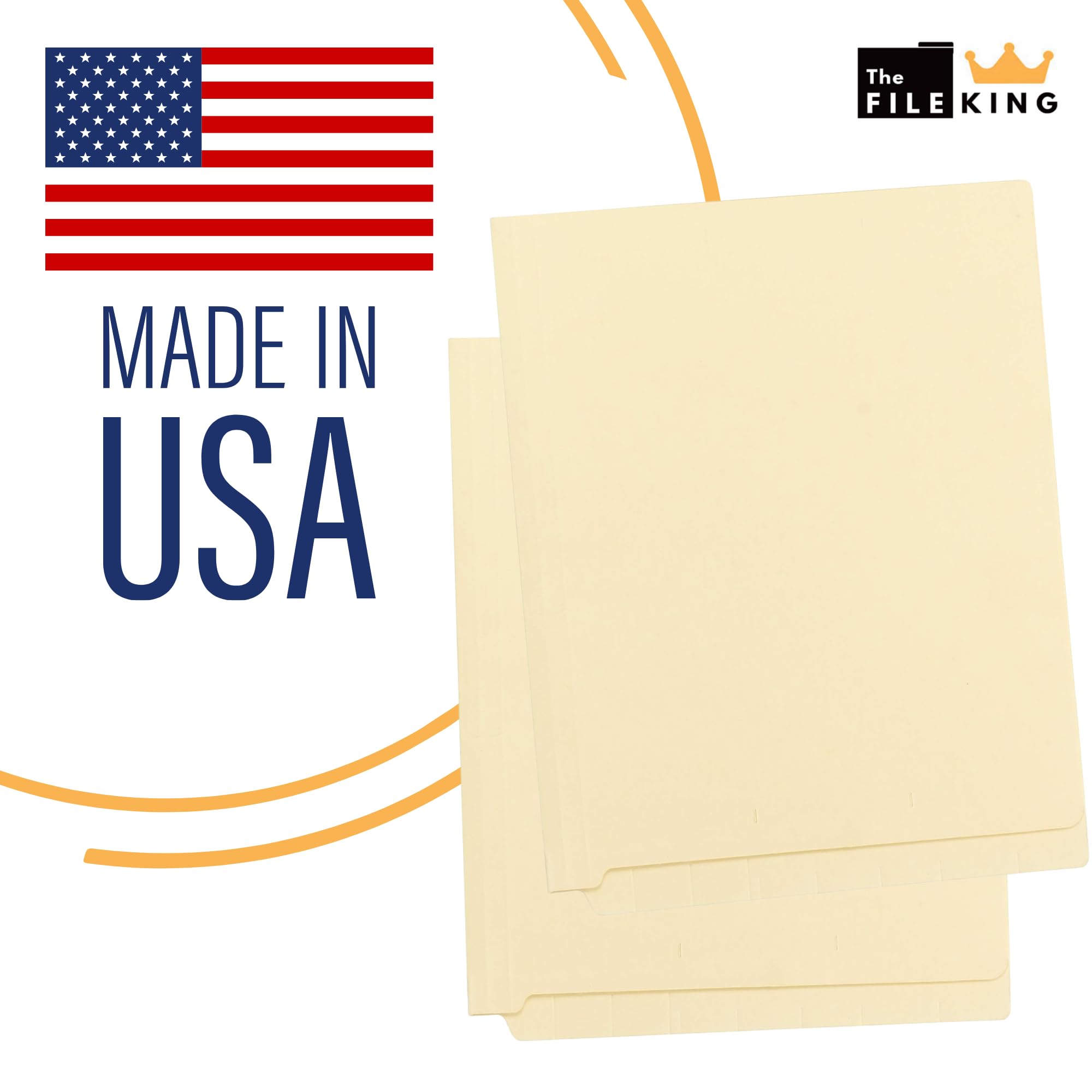 The File King Manila-Aktenordner mit zwei Verschlüssen, Briefgröße, 50 Stück, Platz für Jackenbeschriftung, 11-teilige Faser, zum Organisieren von Papieren für Regalablage, hergestellt in den USA