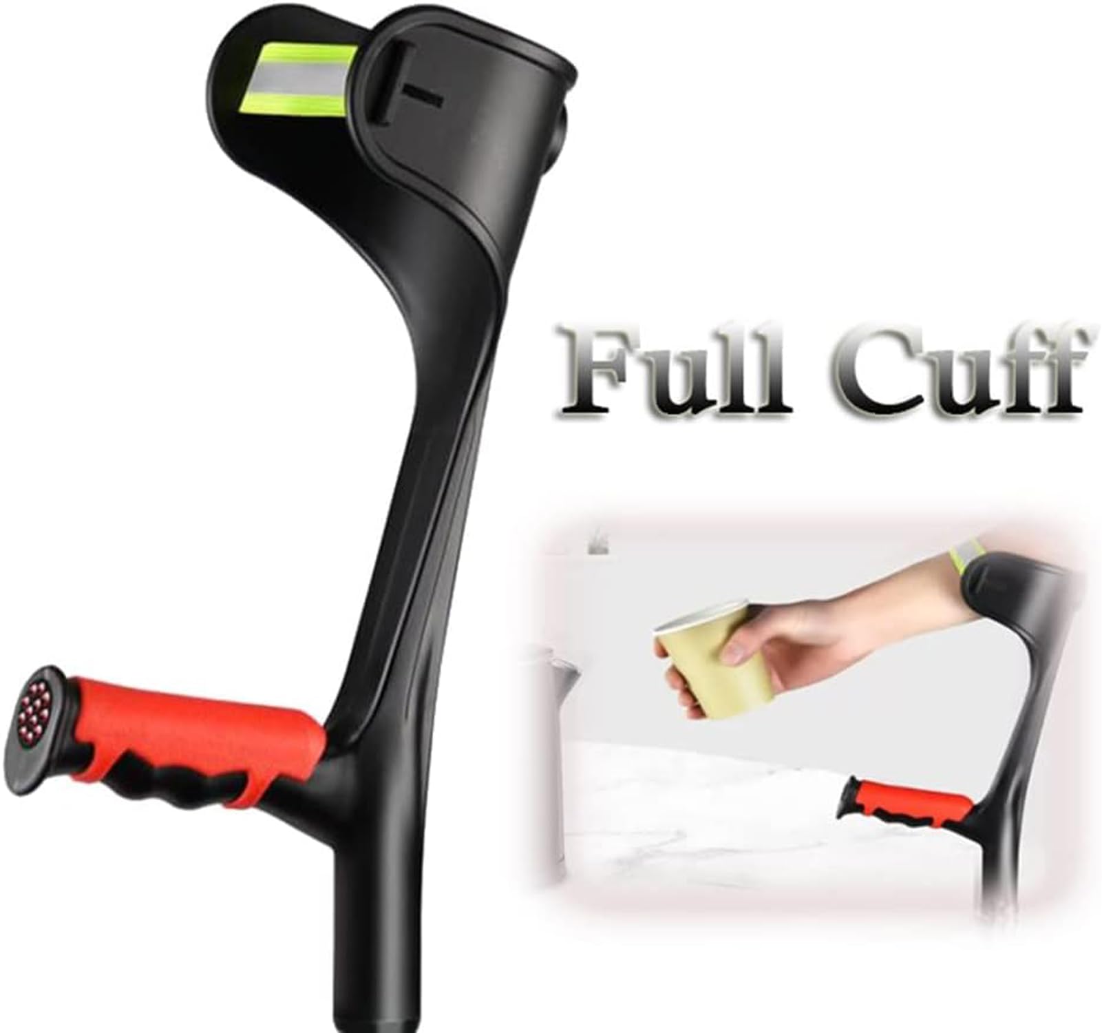 JingNian 1 Par De Muletas Plegables De Antebrazo, Muletas para Caminar De Altura Ajustable, Mango ErgonóMico con Agarre CóModo, Muletas OrtopéDicas para Adultos (Color:Negro)