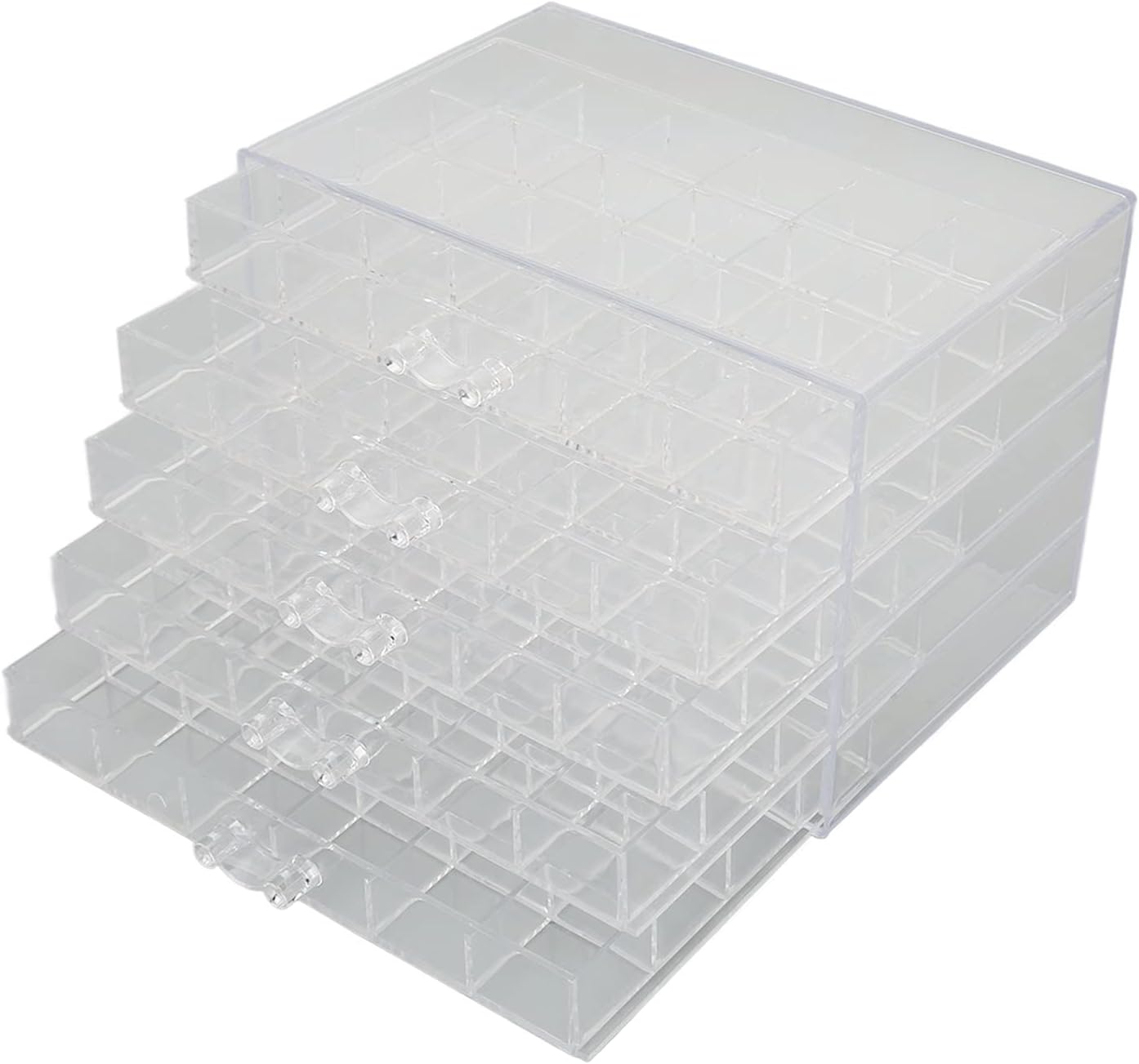 Niiyen 120 compartments plastic sorting box for small parts boxes storage, 5 layer storage box, transparent jewelry organizer box for earrings, seeds, beads
