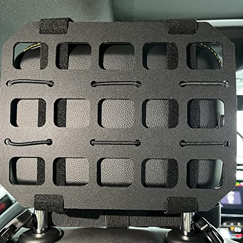 Dotacty Vehicle MOLLE Panel Car Headrest Organizer Seat Back Storage Rack Rigid Insert Panel for Backpack Tactical Accessories Gear Holder Molle Pouches EDC Gadgets Small Tools Pens