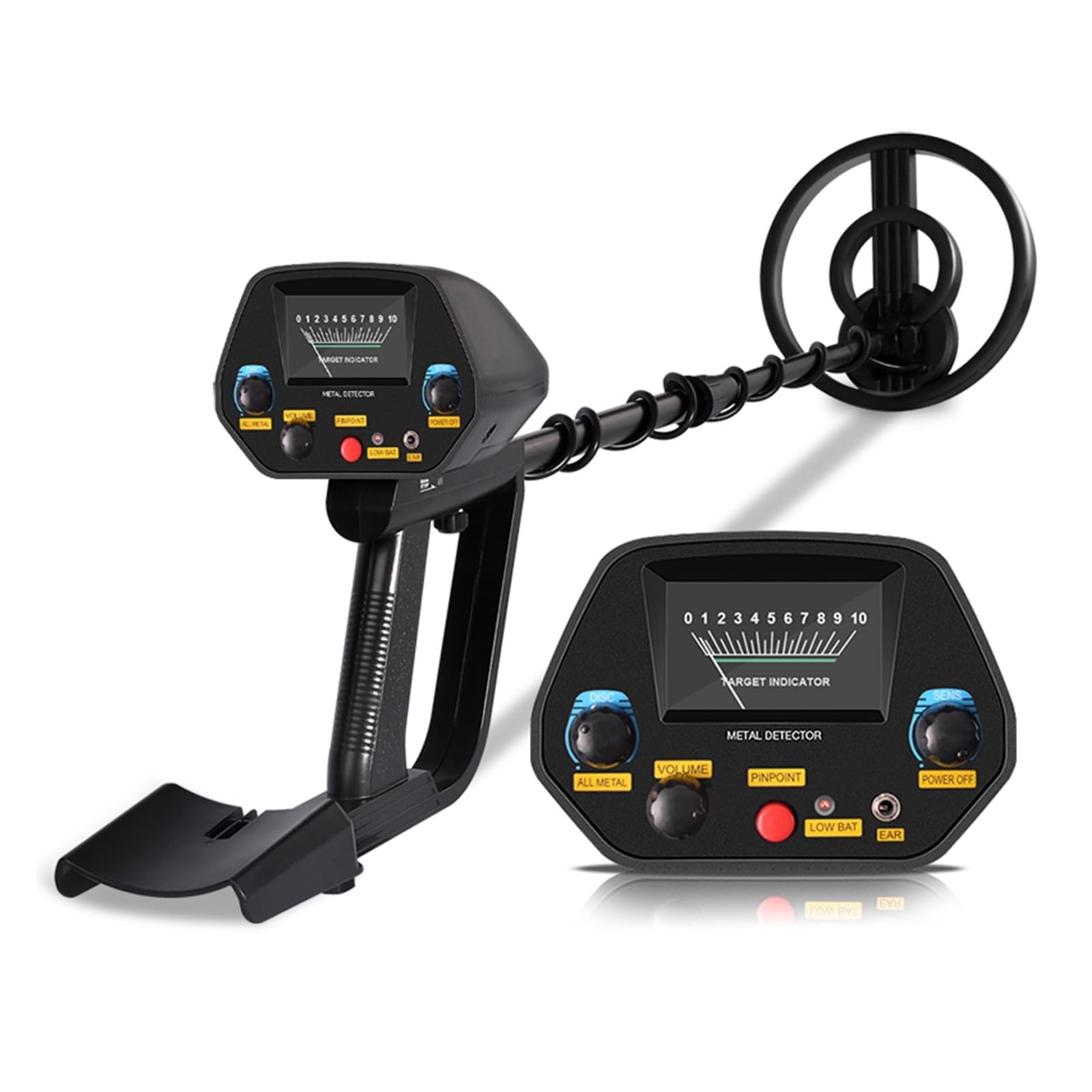 Metal Detector, MD-4080 Portable Gold Underground Metal Detector High Sensitivity Digger Treasure Hunter Finder Pinpointer Gold Detector Seeker(MD-4080)