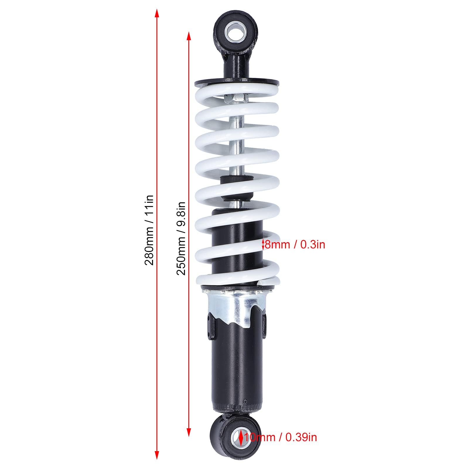 Amortiguador de Motocicleta, Amortiguador de Suspensión Universal de 250mm Resorte de Choque para 50cc 70cc 90cc 110cc Dirt Pit Bike Ciclomotor Quad (2Pcs)