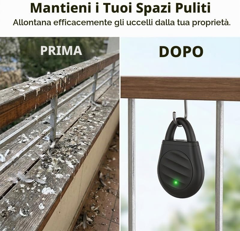 Portachiavi Repellente Per Uccelli A Ultrasuoni Portatile, 3 PC