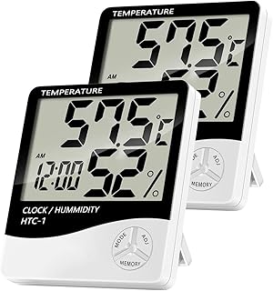 2 Pezzi Termometro da Interno,Termometro Igrometro Adatto per la casa, con un accurato monitor di temperatura e umidità, casa, ufficio, serra, termometro per interni