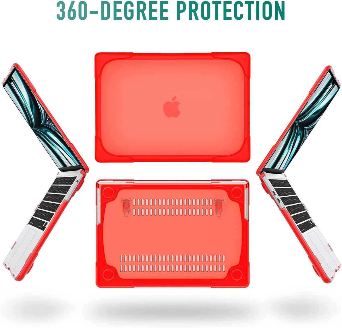May Chen for MacBook Pro 16 inch Case 2019 Release A2141, Strong Case [Heavy Duty][Dual Layer] Hard Case Cover with Rubberized TPU Bumper for MacBook Pro 16" with Touch Bar and Touch ID, Red - Image 2