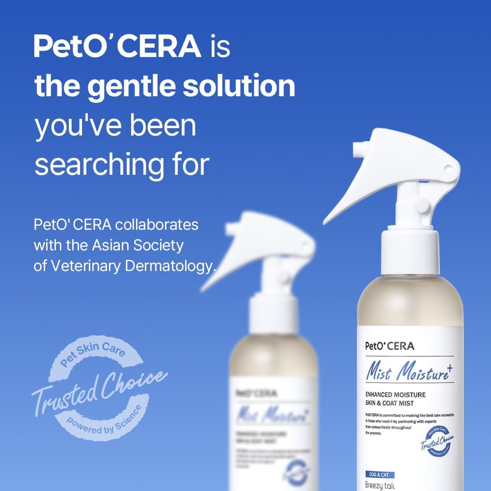 PetO'CERA Mist Moisture Plus、ペットスキントリートメント、発疹、ホップスポット、乾燥&amp;炎