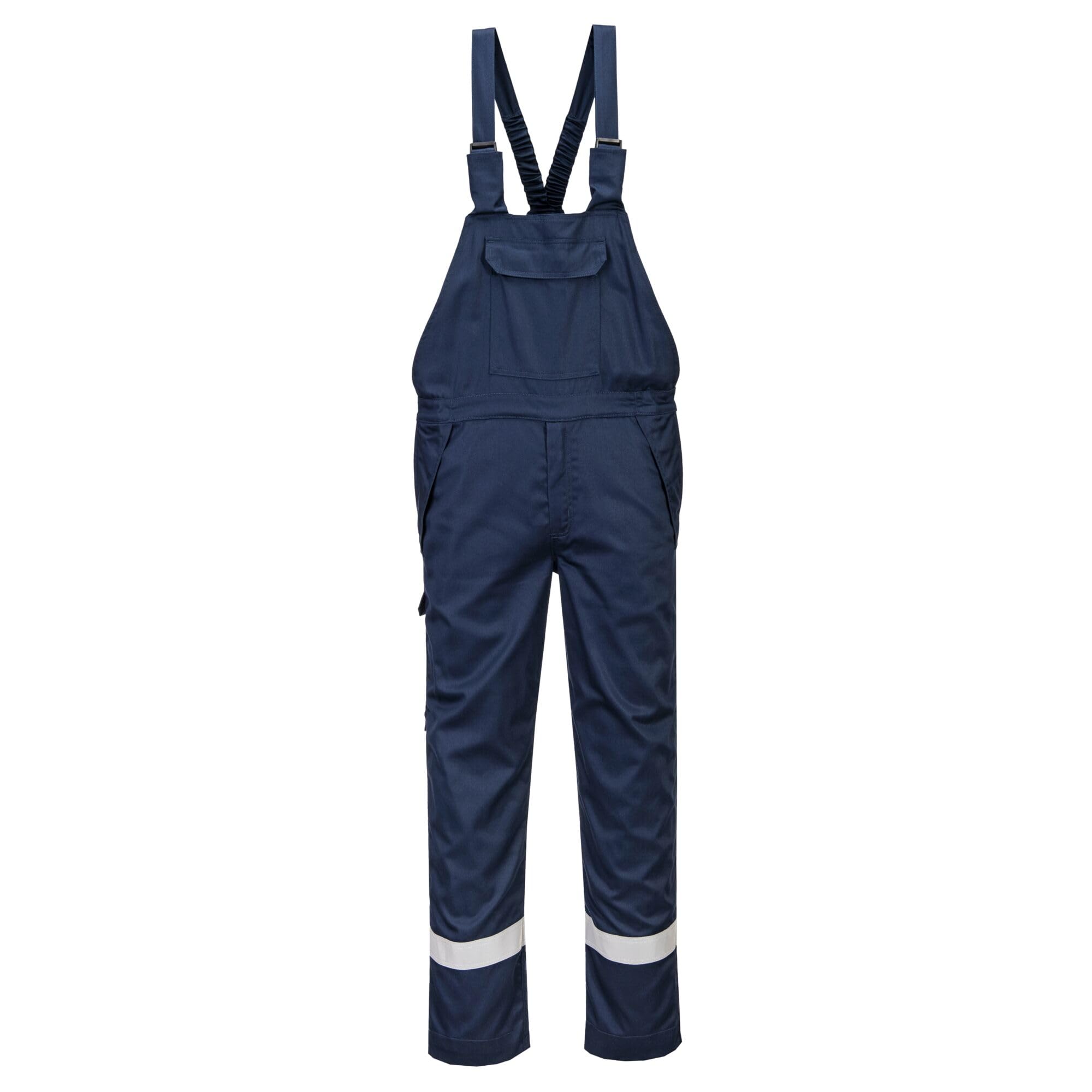 Portwest FR418 Bizflame Work Plus FR Bib and Brace Flame Resistant Chemical Resistant Multi Norm CE CAT III Welding Protection Adjustable Straps Extendable Leg Length, Navy, XXL