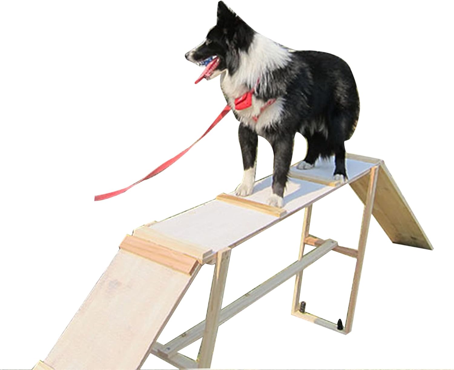 CHUANGRUN Dog Agility Dog Walk Equipment, Wooden Pet Top Dog Walk for Big and Small