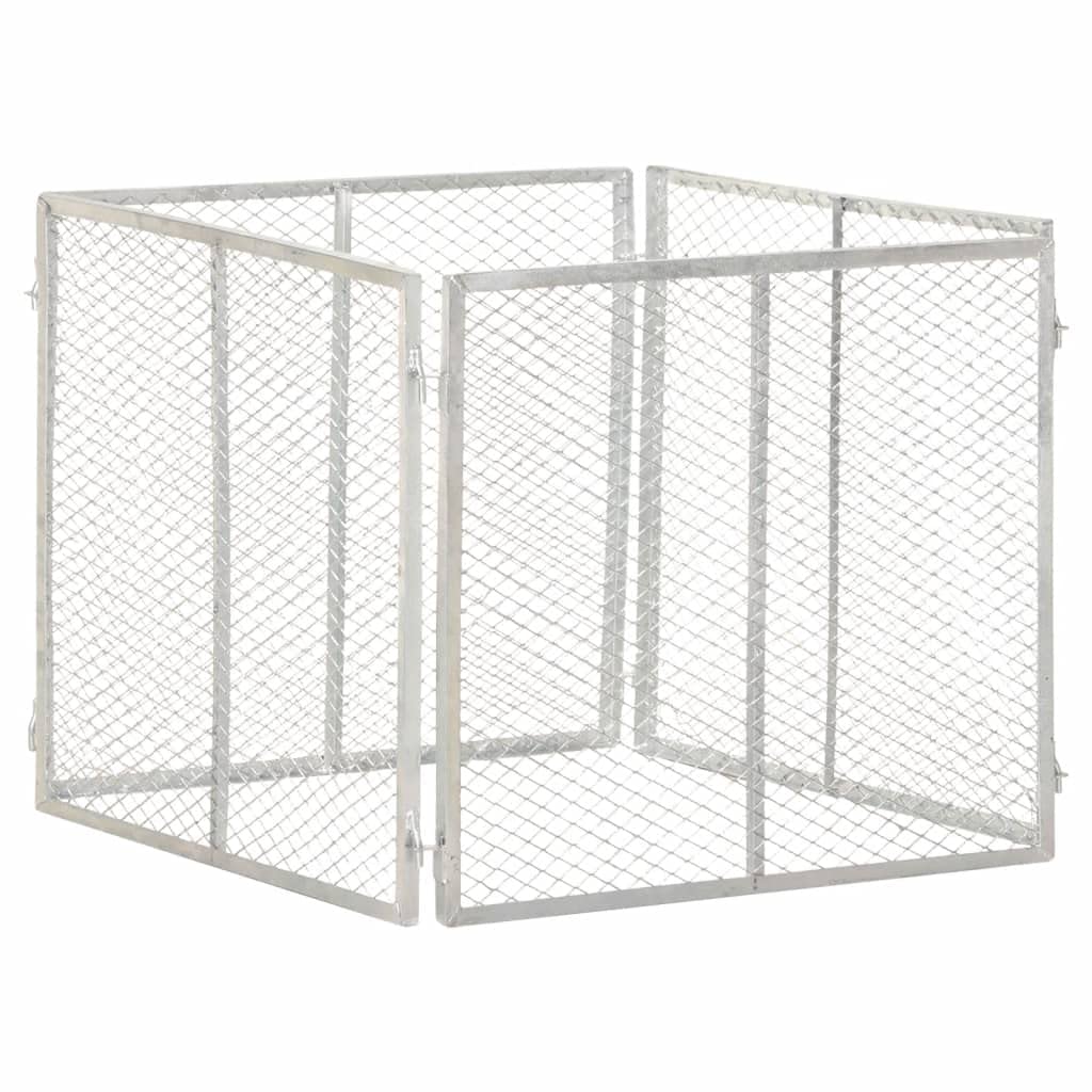 vidaXL Compostador de Jardín Reciclado Compost Rápido Cocina Patio Terraza Balcón Contenedor Compostaje Producción Humus Hierro Galvanizado 85x85x70cm