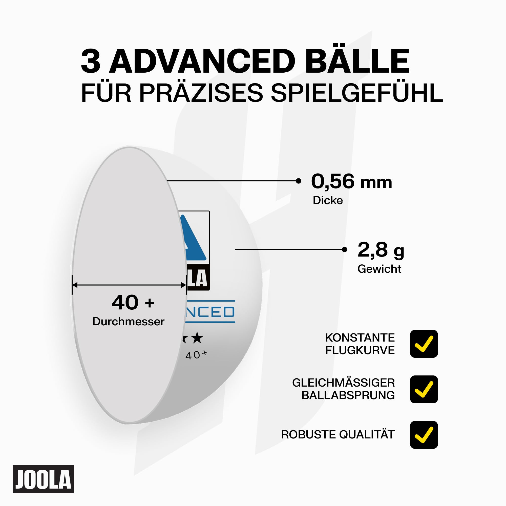 JOOLA Hugo Calderano Edge Tischtennis Set - 2 Tischtennisschläger + 3 Tischtennisbälle + Tischtennishülle - 6-teilig
