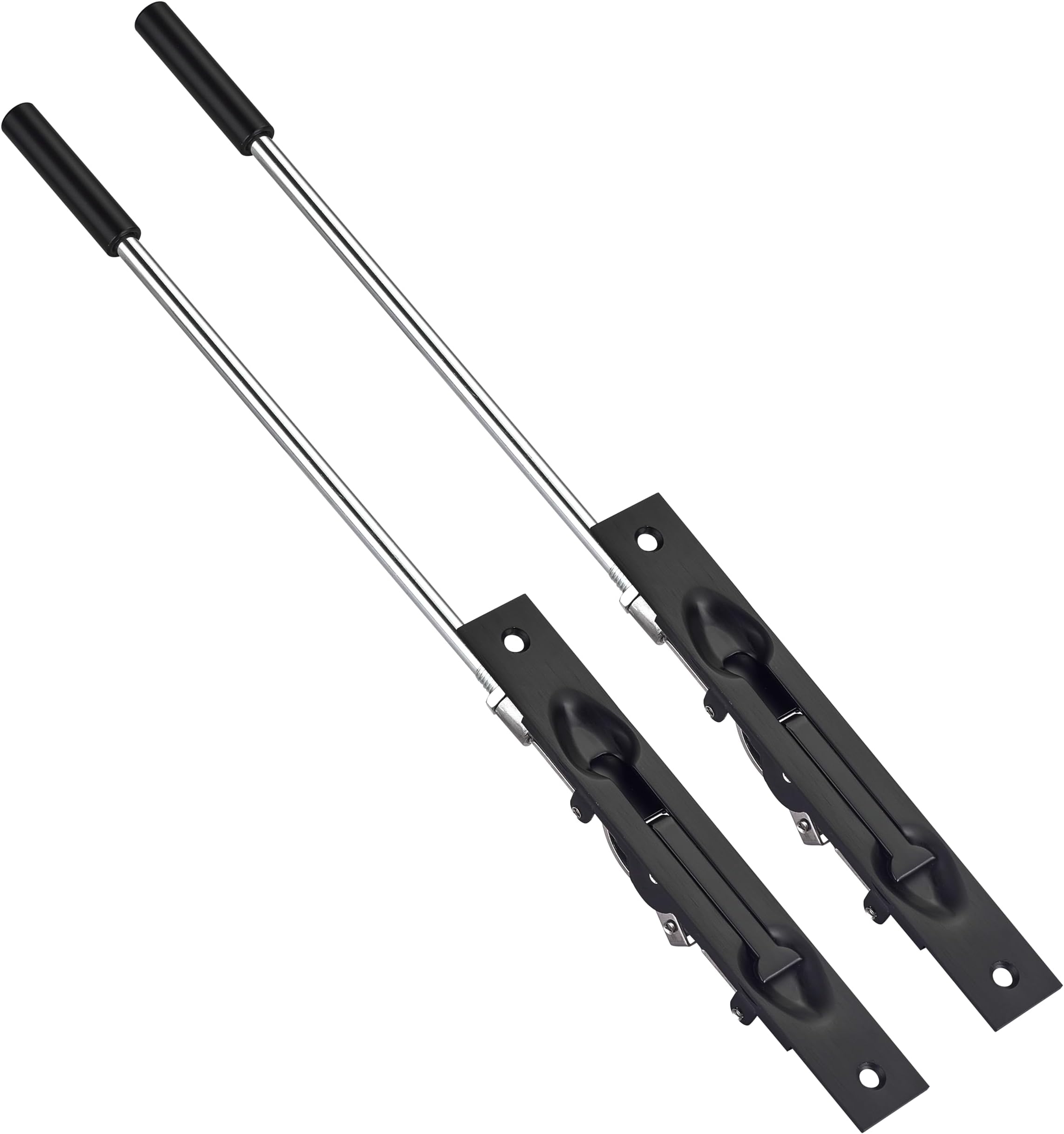 TOGU 2 Pack BGC 15" Solid Stainless Steel Lever Extension Flush Bolt For Metal Doors,Flush Mount Extension Bolt For Commercial Applications,Store,School,Office,Matte black