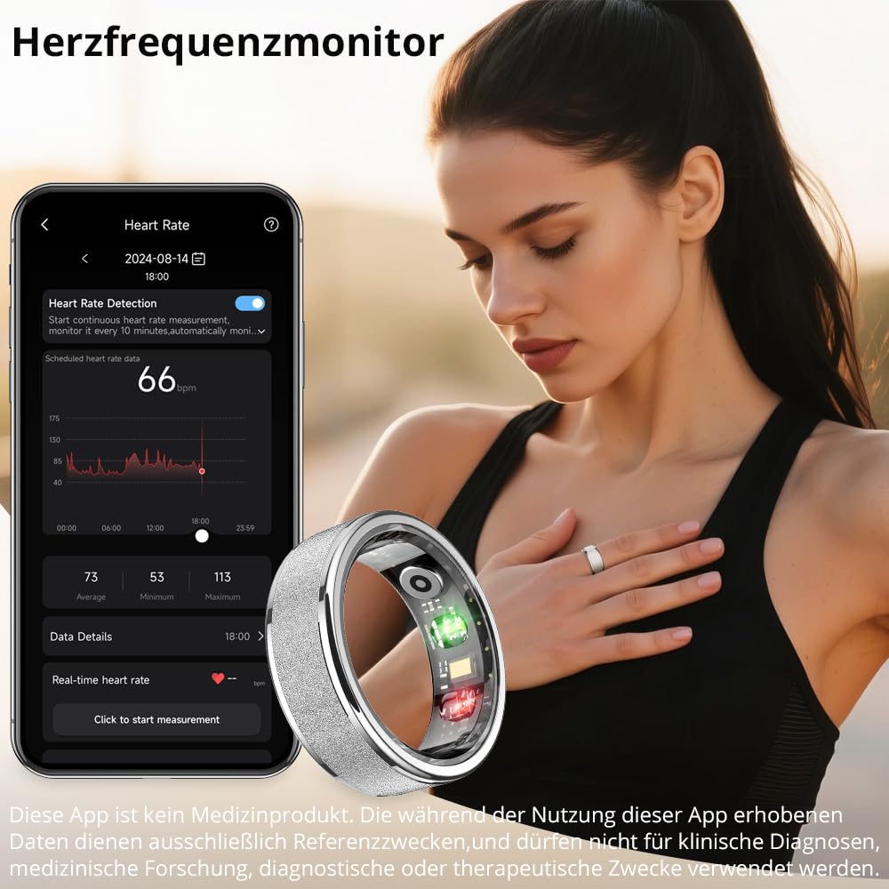 COLMI Anillo inteligente R10 para mujeres y hombres, sin tarifa de suscripción, seguimiento de la salud, seguimiento del sueño, frecuencia cardíaca, conteo de pasos y monitoreo de distancia, anillos