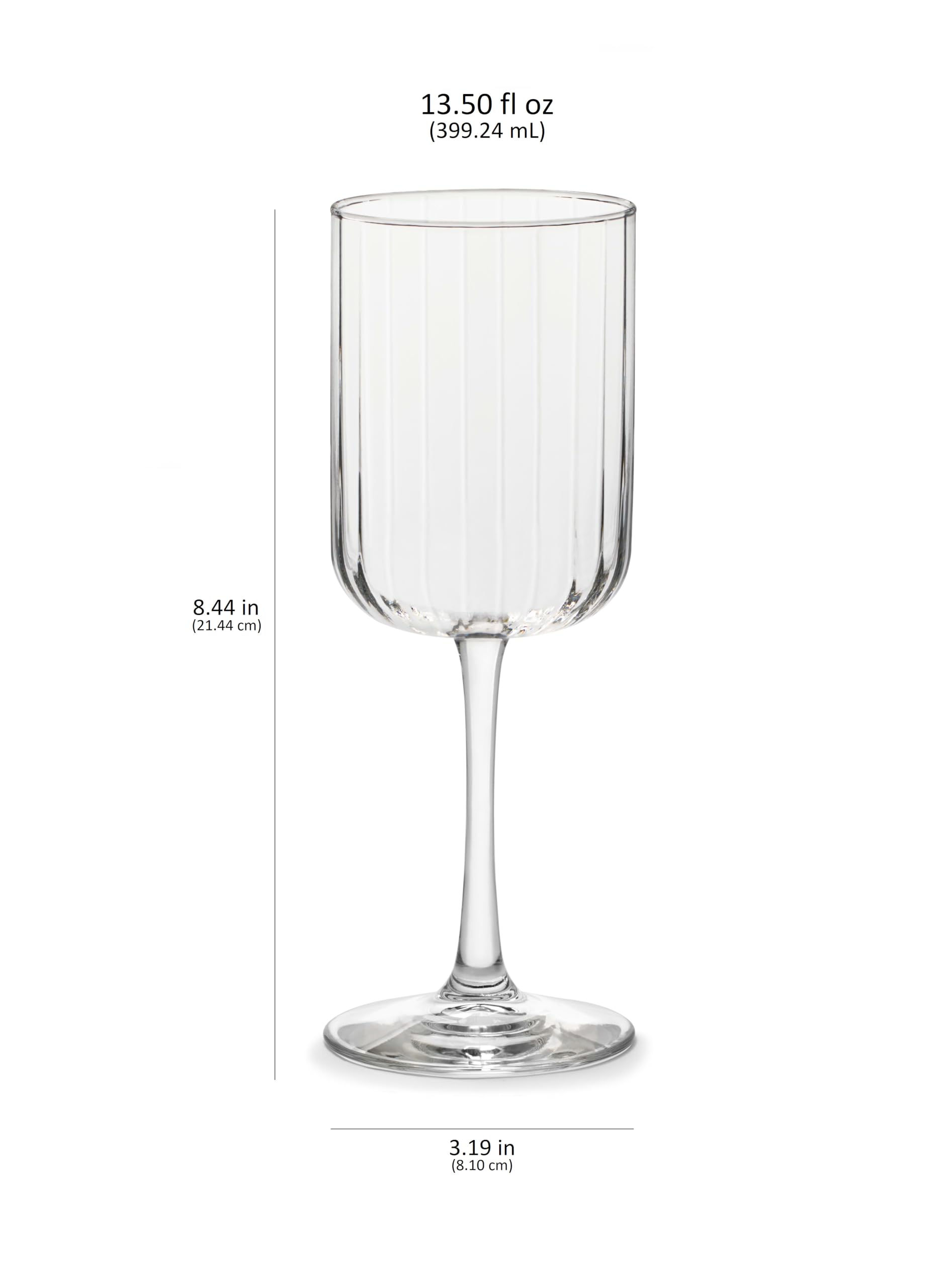 Libbey Paneled Wine Glasses - Set of 4 -3
