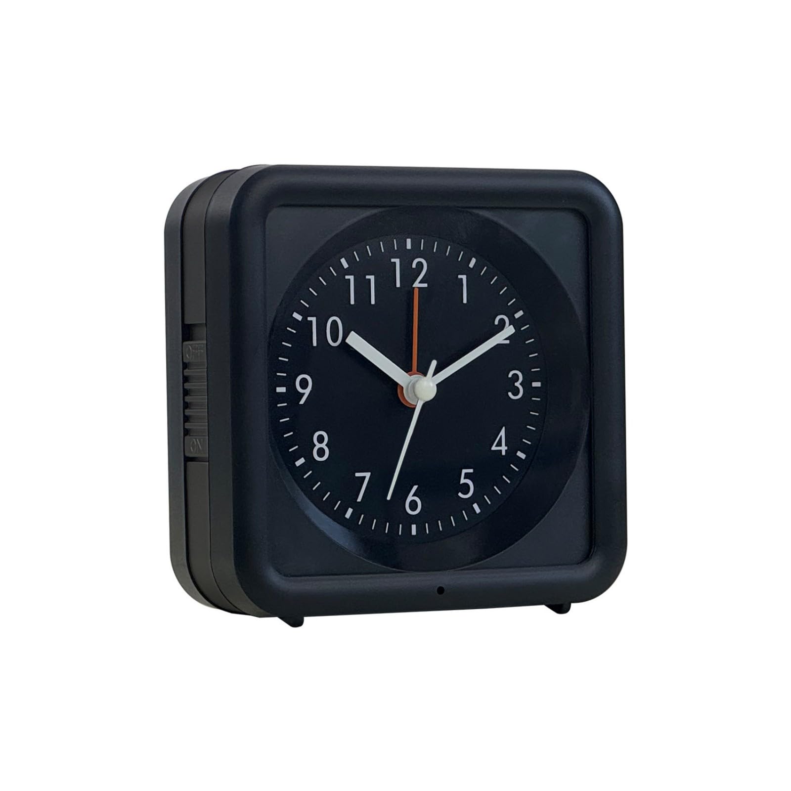 Hsioluted Minimalists Square Quiet Alarm Clock with Auto Night Light Sensors Function Battery Operated for Student Dorm Room Quiet Mechanism Alarm Clock