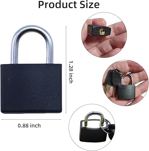 Miniatura 2 de Cerraduras pequeñas para maleta con llaves, 12 cerraduras pequeñas para equipaje, candados pequeños para casillero, mini cerradura para casillero,