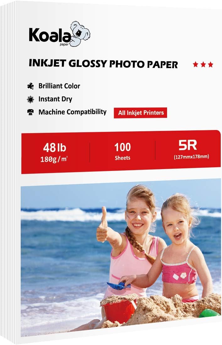 Koala Glossy Photo Paper 11X17 Inches Compatible with Inkjet Printer 48lb 100 Sheets : Office Products