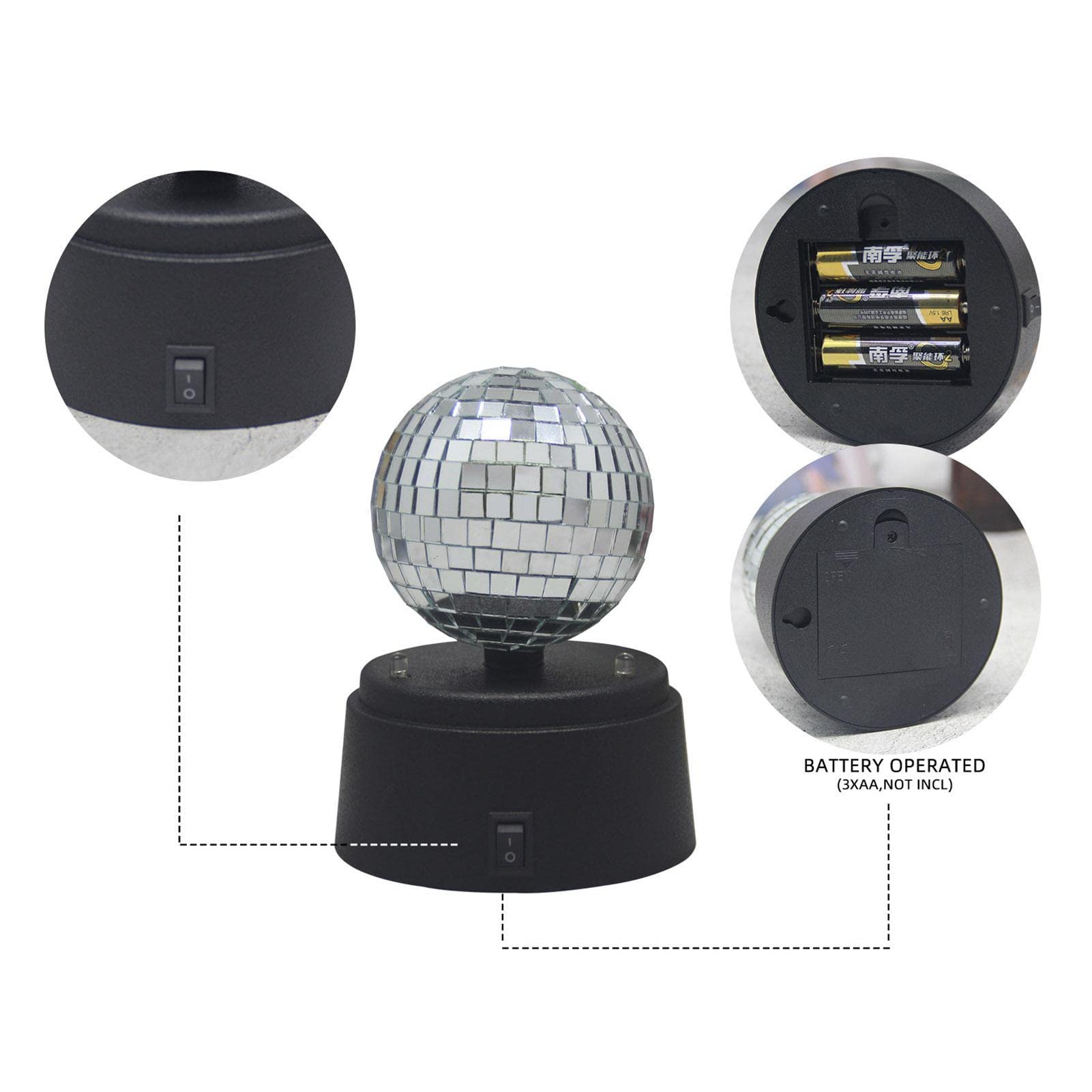 Amazon.co.jp: ミラーボール - 反射電池式ミラー パーティー ディスコ
