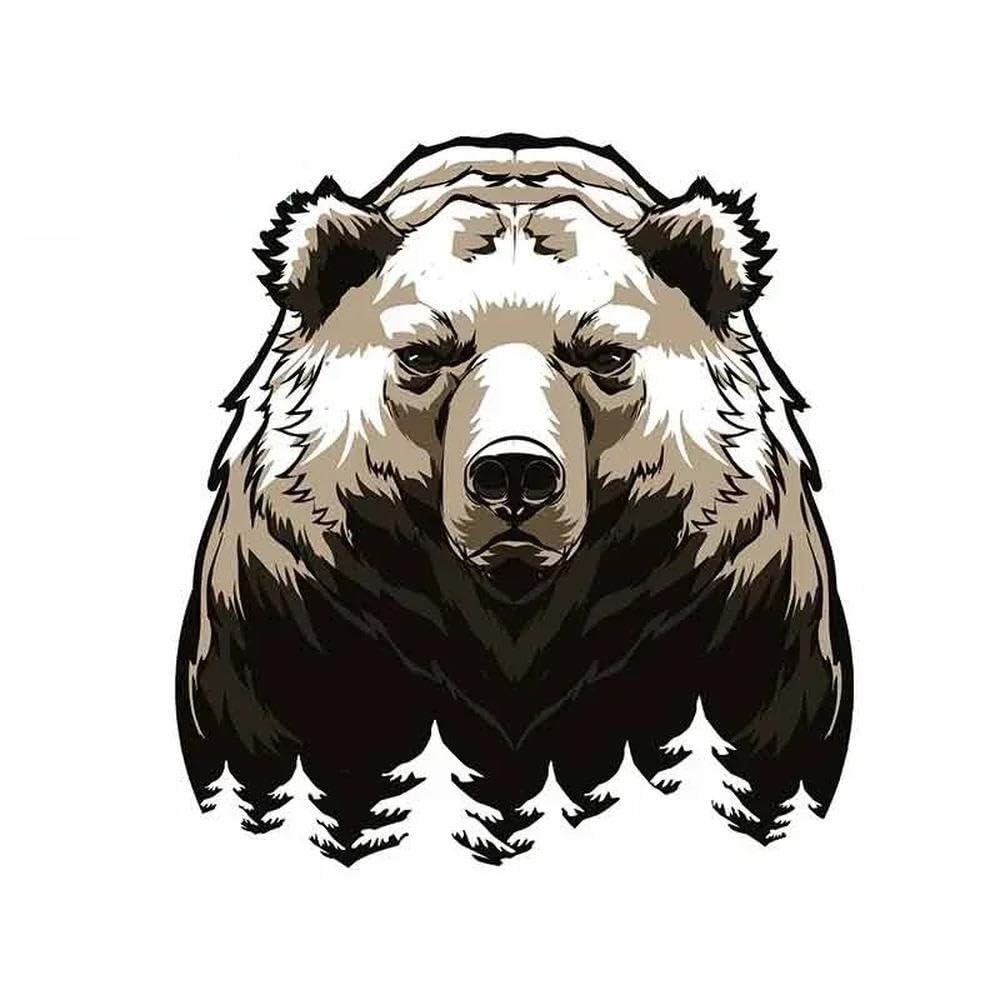 Big Bear Car Bumper Window Sticker Scratch Repair Decal Vinyl 13cm(Type A,13cm)