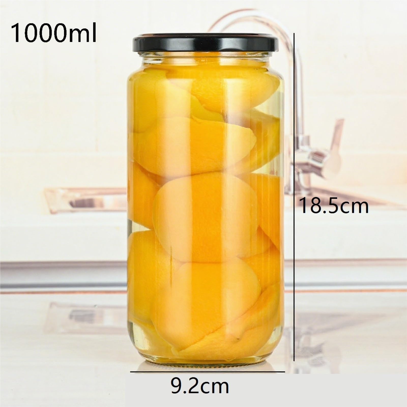 Preparazione Pasti 4 Pezzi Di Barattoli Vetro Con Coperchi Ermetici For La Conservazione Degli Alimenti E In Salamoia Dispensa