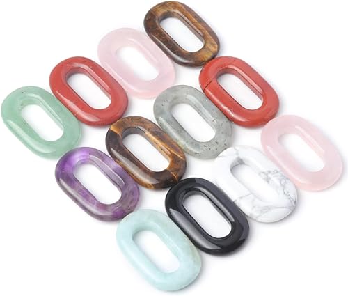 Zotoone 4 colgantes de piedra natural con forma circular, exquisitos dijes de piedra de cristal de ágata mixta específica para hacer joyas y