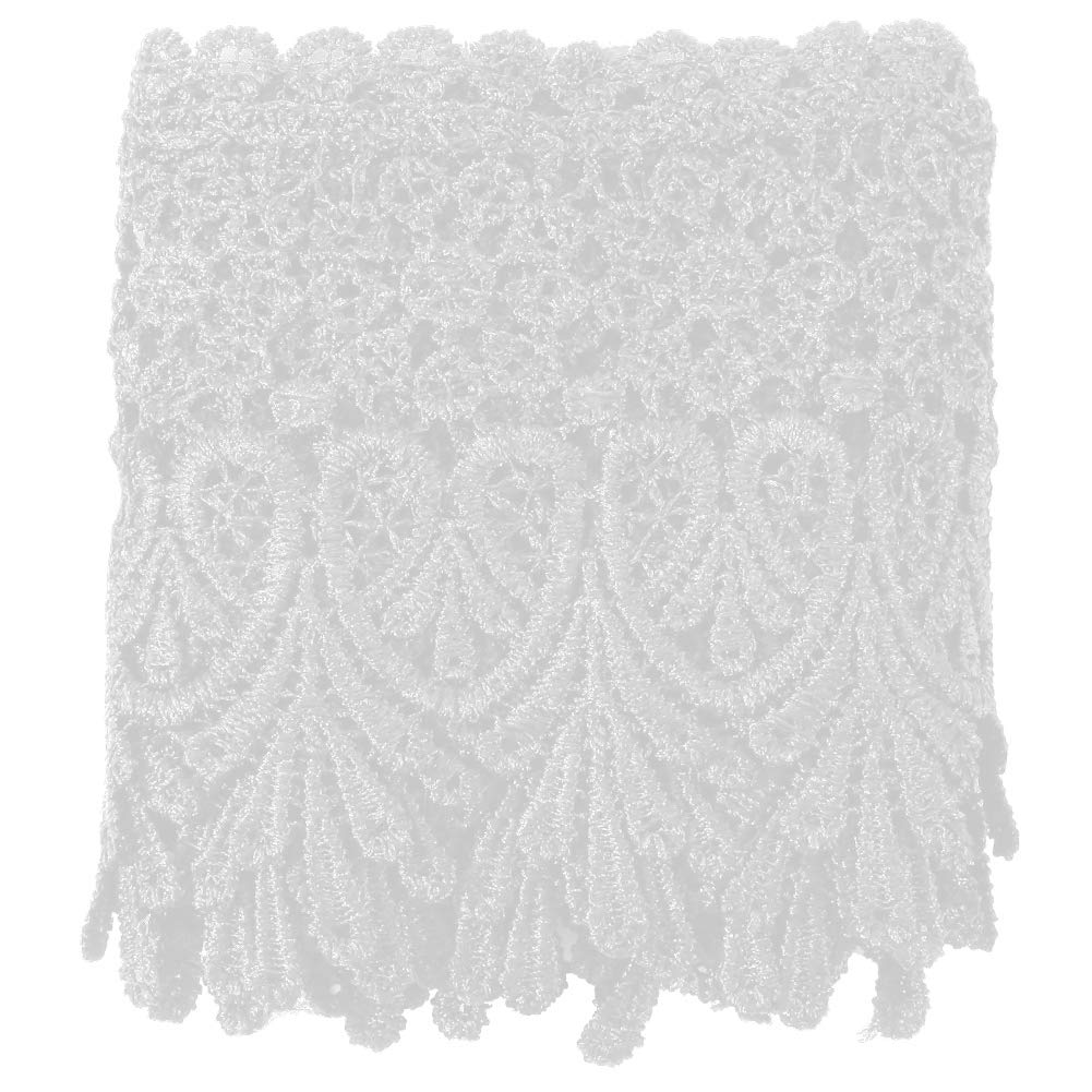 Dentelle Élastique Plissée Polyester - 3,8 Cm X 9,1 M, Blanc, Pour Couture, Décoration Mariage, Fêtes - 3