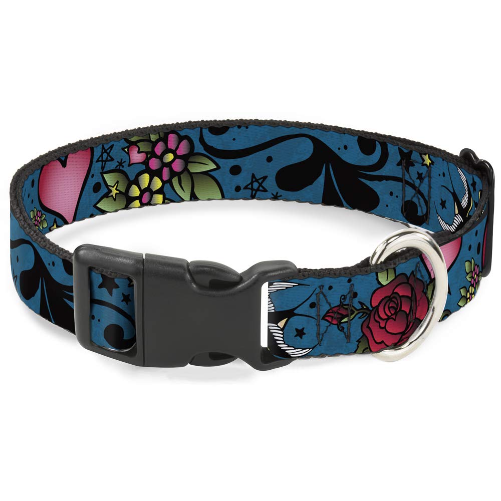 Collier étroit pour chien Buckle Down imprimé Papa et Maman taille M
