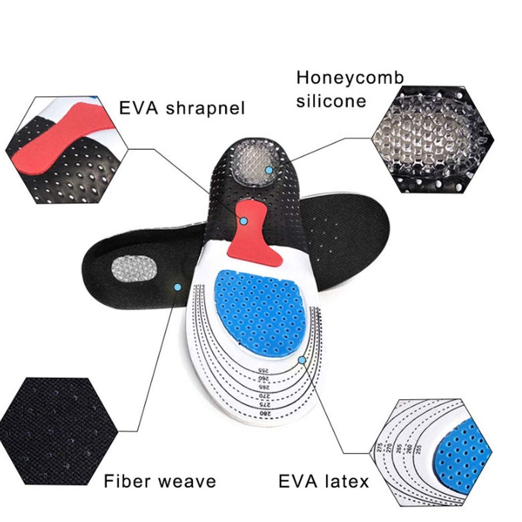 Semelle intérieure en Gel de Silicone, Semelle intérieure de Course Sportive, Coussin orthopédique Unisexe, Absorption des Chocs de Massage, Soutien de la voûte Plantaire(D,XL)