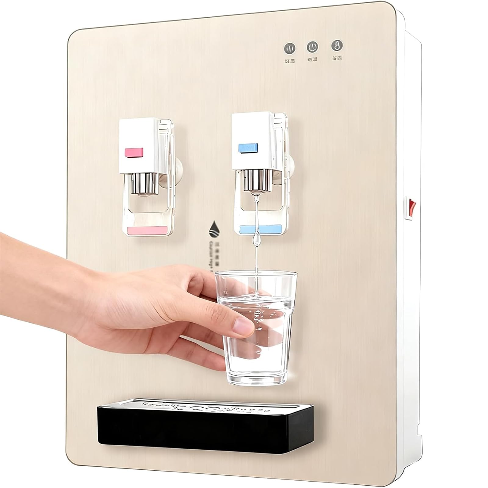 Dispensador de agua montado en la pared con temperaturas frías y calientes, protección segura contra quemaduras en seco, para oficina y uso doméstico
