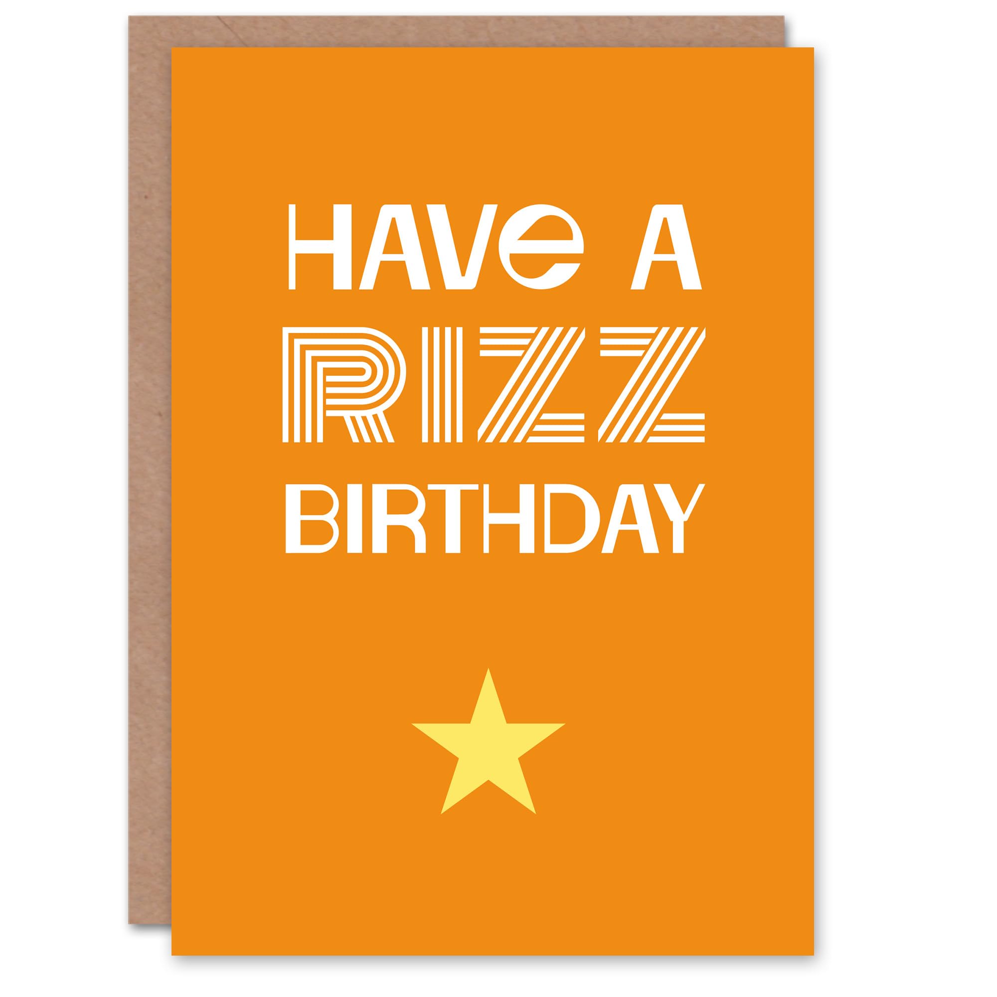 Artery8 Greeting Card - Youth Culture Slang - Rizz Birthday - Orange