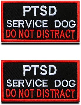 Zcketo 2 PCS PTSD Dog Vests/Harnesses w/ Emotional Support Patch & Hook & Loop Embroidered Badge Emblem for Working/Guide/PTSD Service Animals