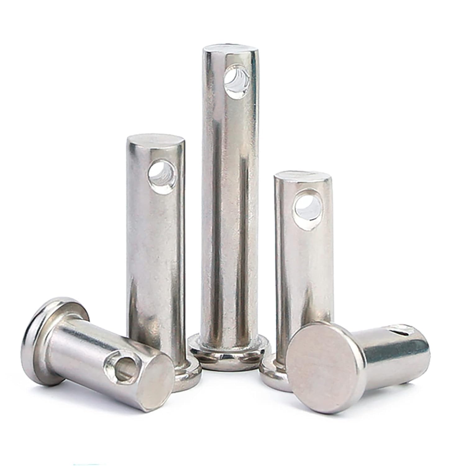 Goupille cylindrique à tête Plate, Trou de positionnement, goupille Fendue Assortie, Bride métrique, Fixation Machine en Acier Inoxydable(M18 x 90mm)