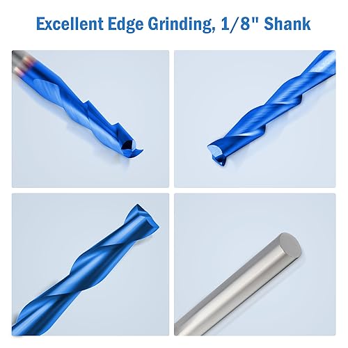 Miniatura 4 de HQMaster 10 piezas 18 17mm  Mechas de carburo de punta plana  Brocas para fresadora de CNC  Set de herramientas de doble ranura en espiral  Resina