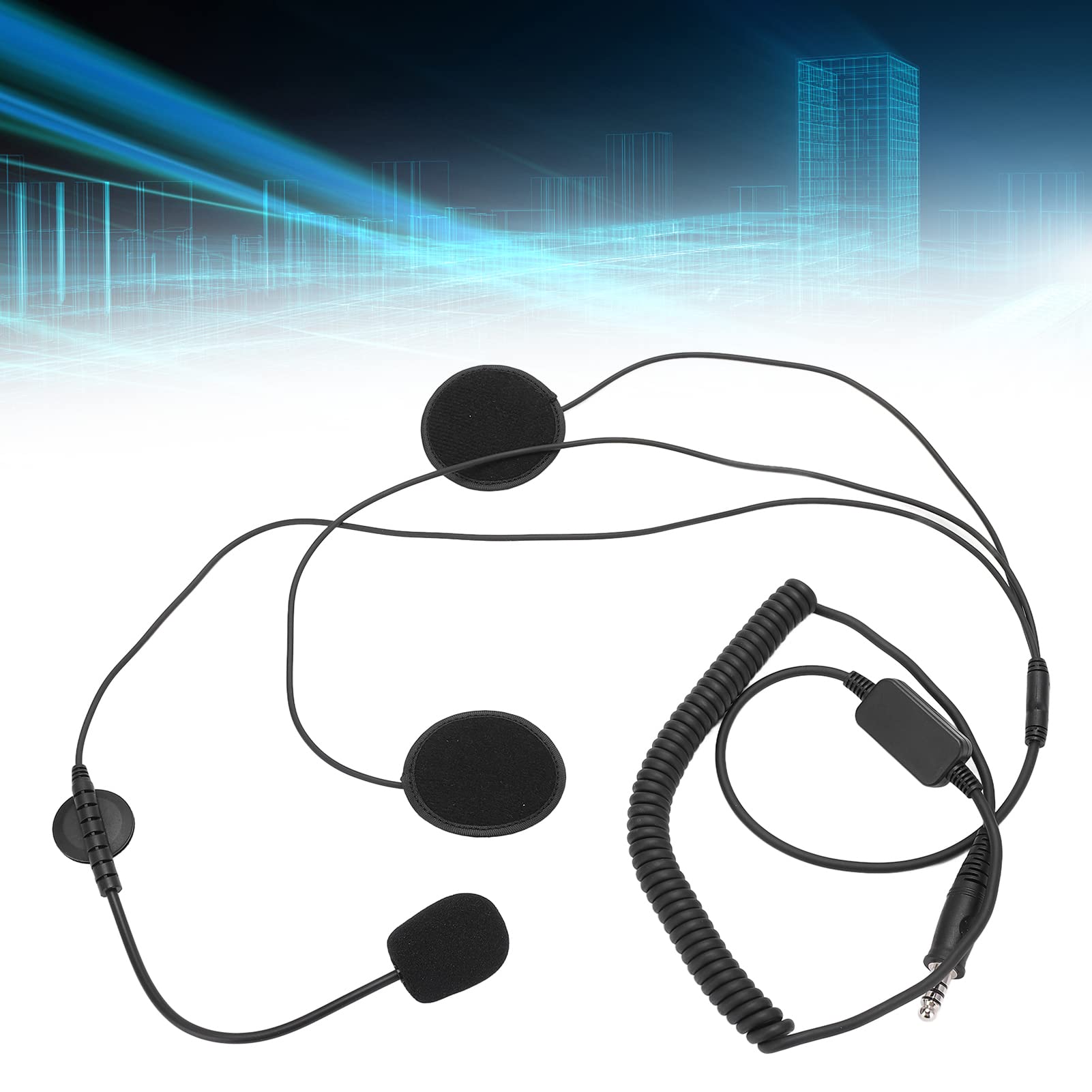 Kit Cuffie Casco con Microfono a Riduzione Dinamica del Rumore Cavo Estensibile 2m per Caschi Integrali Design Ergonomico