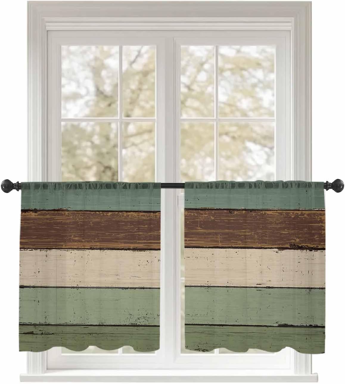 Savannan 2 Panels Semi Sheer Curtains, Merry Christmas Snowflake Winter Geometric Pattern Gray Window Treatment Rod Pocket Voile Panels for Living Room, Bedroom,Yard, Kitchen, 52"x54"