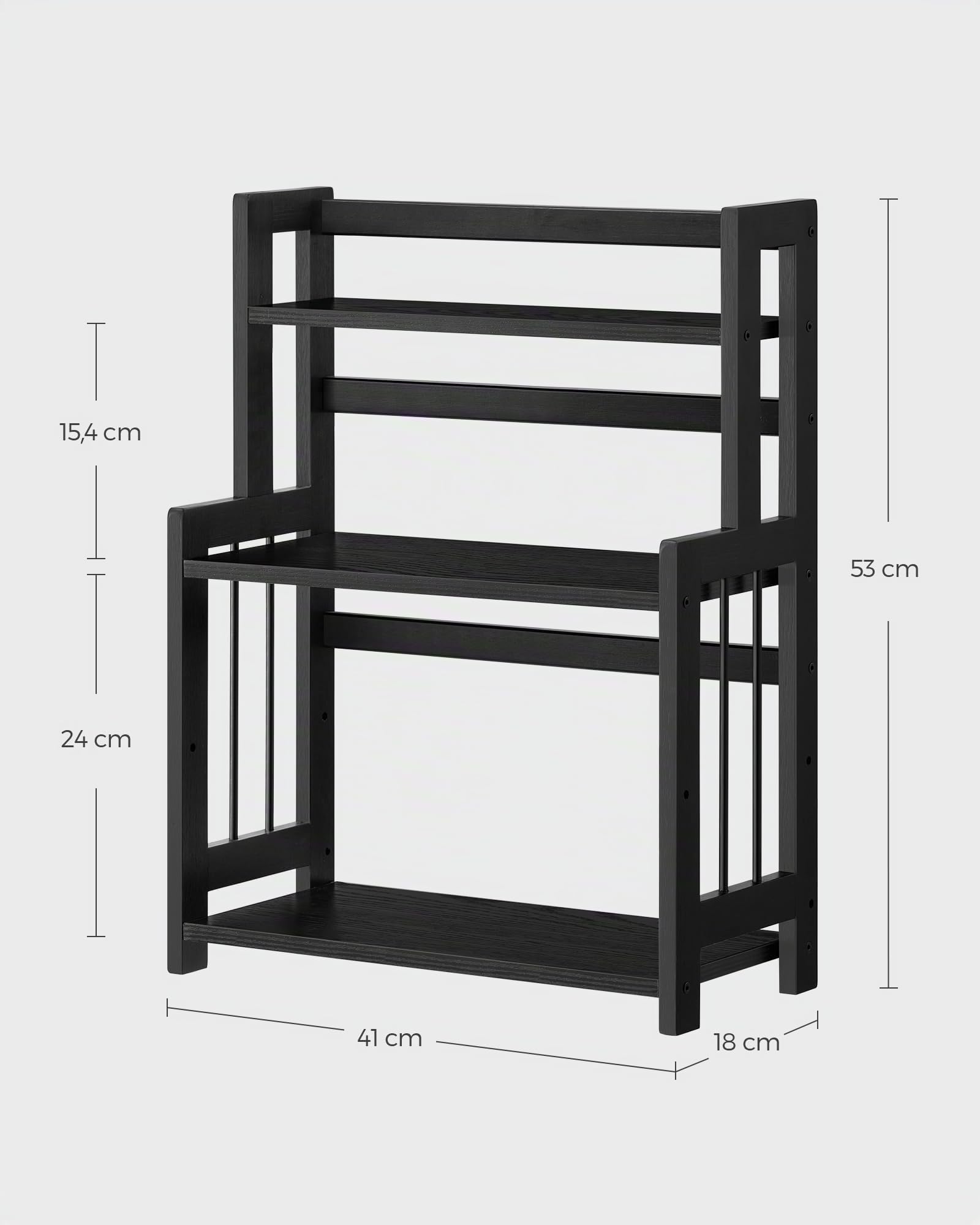 SONGMICS Portaspezie, Scaffale da Cucina a 3 Ripiani, Struttura in Bambù