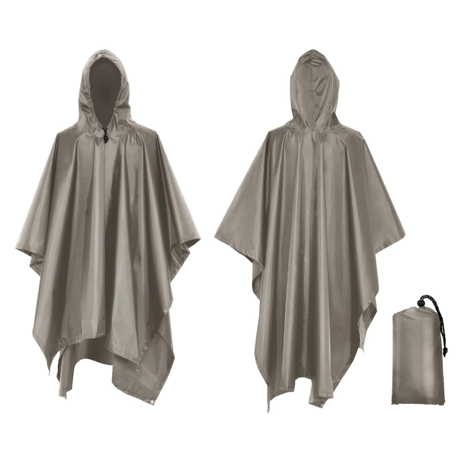 Poncho De Lluvia Poncho de Lluvia Impermeable 3 en 1, Abrigo Ligero con Capucha for la Lluvia, Estera de Picnic, Manta, Refugio Solar for Acampar al Aire Libre, Ciclismo y Escalada(Black)
