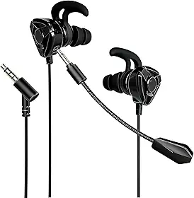 Fones de ouvido com microfone para jogos, fones com fio para jogos, compatíveis com PC, PS4, PS5, Xbox One, fones estéreos com graves destacáveis, cancelamento de ruído, com microfone (negro)