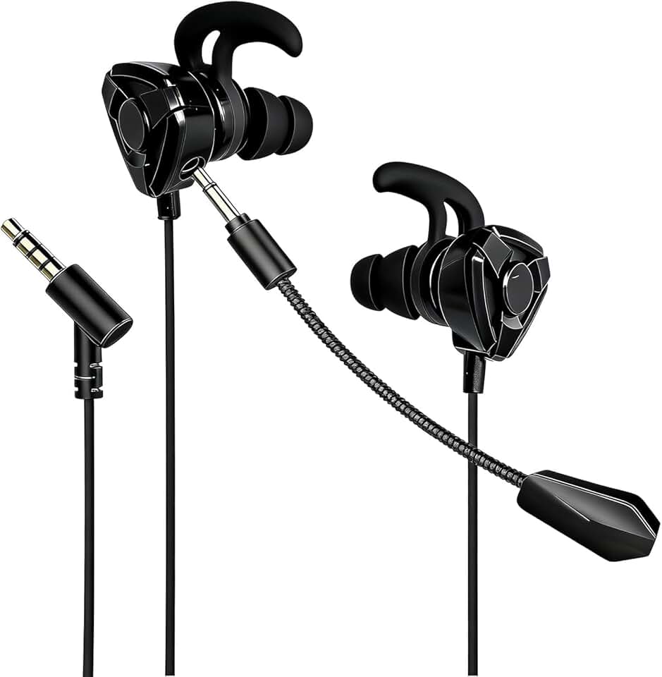 Fones de ouvido com microfone para jogos, fones com fio para jogos, compatíveis com PC, PS4, PS5, Xbox One, fones estéreos com graves destacáveis, cancelamento de ruído, com microfone (negro)