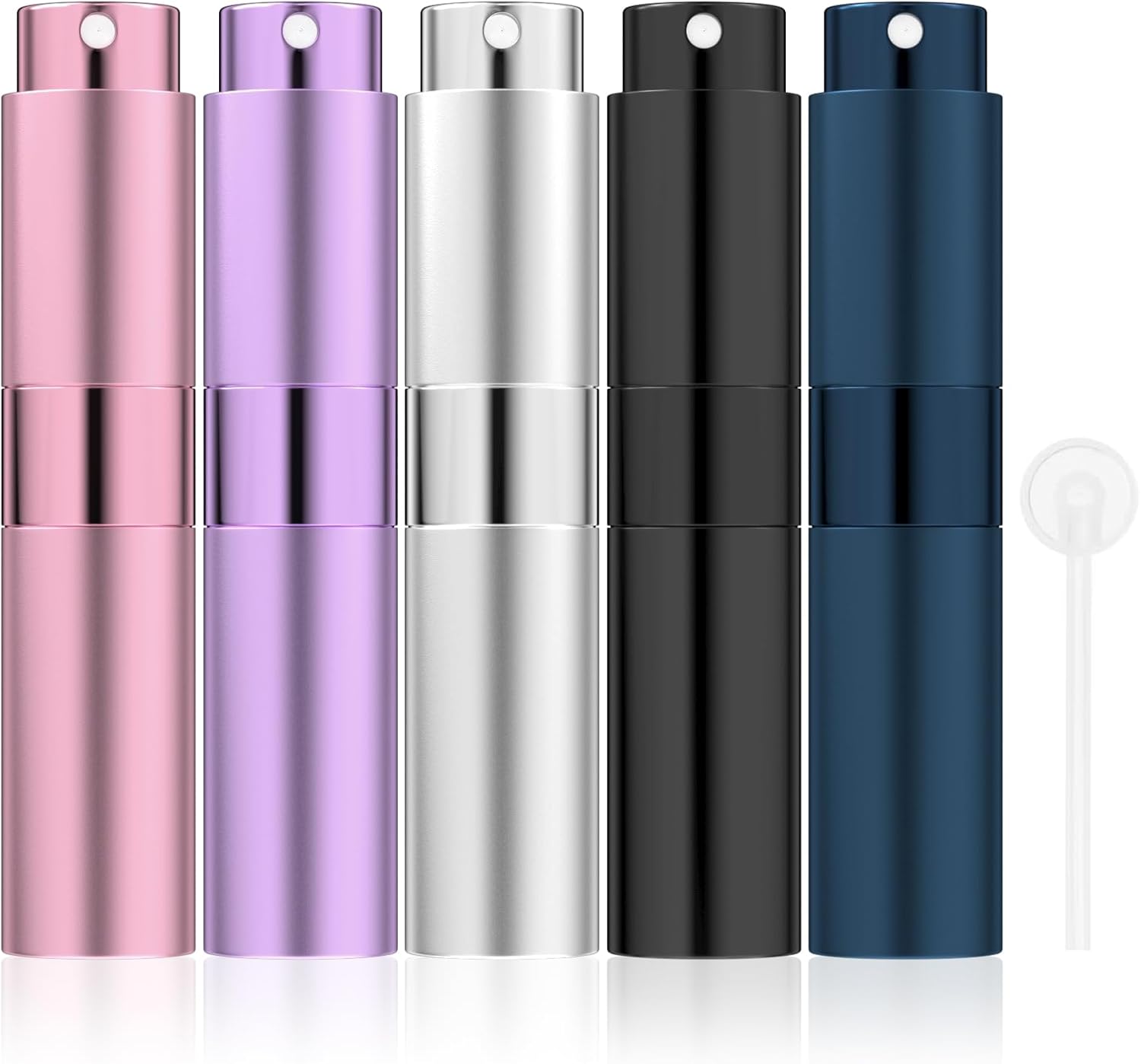 5 stuks parfumhouders voor onderweg, parfumverstuiver, verstuiver, spuitfles, lege spuitfles, flessenhouder, verstuiverflessen, 8 ml, 5 kleuren